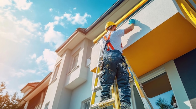 Façade maison rénovée après peinture ravalement Alençon